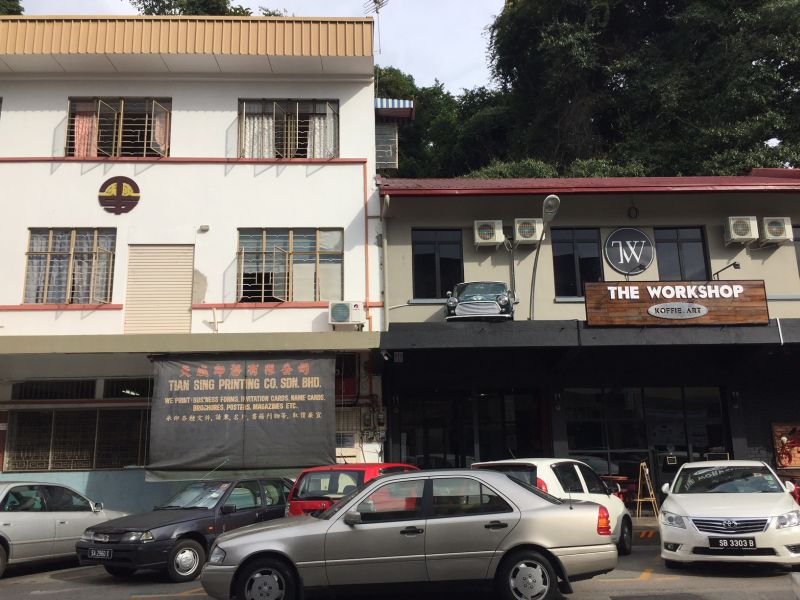 Old and new exist side by side along Jalan Dewan.