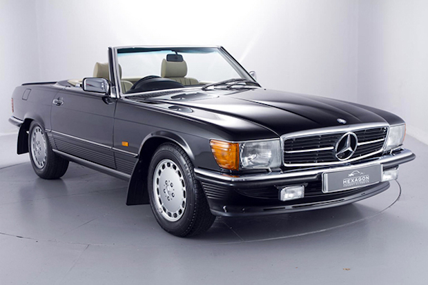 This particular model of the Mercedes-Benz 500 SL has covered just 956 miles. u00e2u20acu201d Handout via AFP