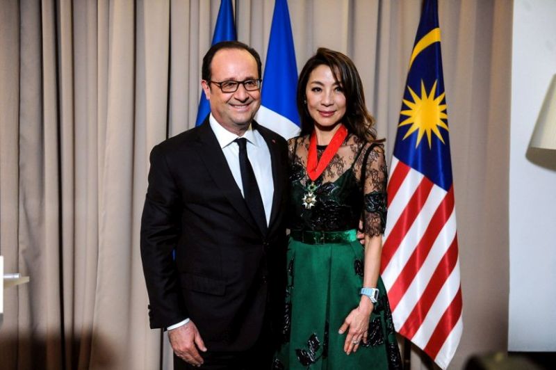 Yeoh was awarded the Commander of the Legion du00e2u20acu2122Honneur award by French President Francois Hollande during a ceremony at the French ambassador's residence in Kuala Lumpur March 28, 2017. u00e2u20acu201d Bernama pic