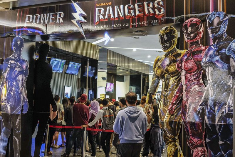 Promotional material advertising the ‘Power Rangers’ movie is seen in a cinema in Kuala Lumpur March 22, 2017. — Picture by Yusof Mat Isa
