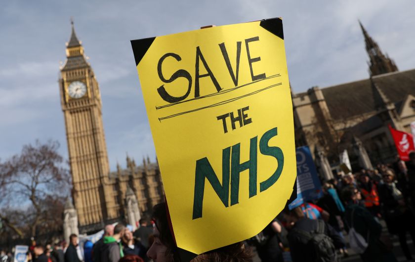 A banner is held near the Houses of Parliament during a demonstration to demand more funding for Britain's National Health Service (NHS), in London March 5, 2017. u00e2u20acu201d Reuters pic