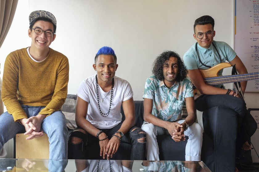 The band (from left) Dru Yap (drums), John O (vocals), Isaac Ravi (guitars) and The Chief (bass). — Picture by Yusof Mat Isa