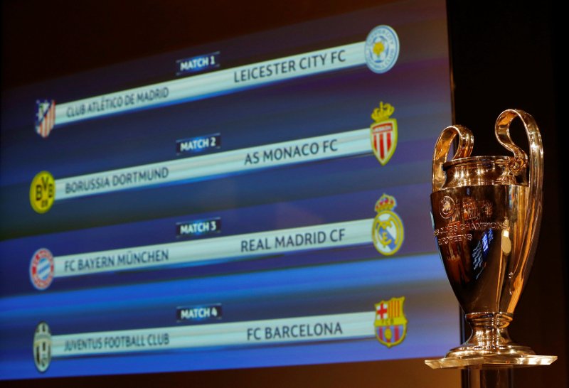 The Uefa Champions League trophy is pictured after the draw of the quarterfinals in Nyon March 17, 2017. u00e2u20acu201d Reuters pic