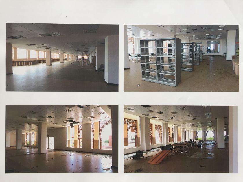 Photos in the leaked report showed damaged ceilings in the building.