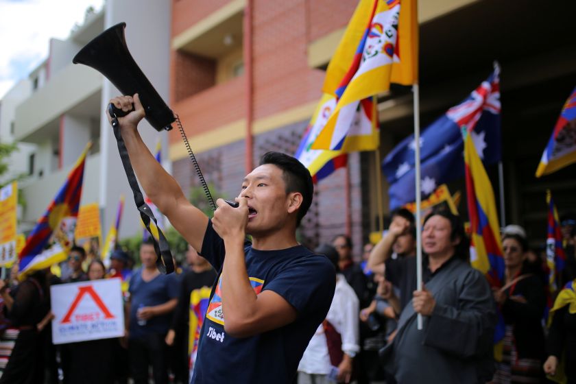 Hundreds of Tibetans in Australia protest outside China's consulate on the 58th anniversary of China's presence in Tibet, in Sydney March 10, 2017. u00e2u20acu2022 Reuters pic