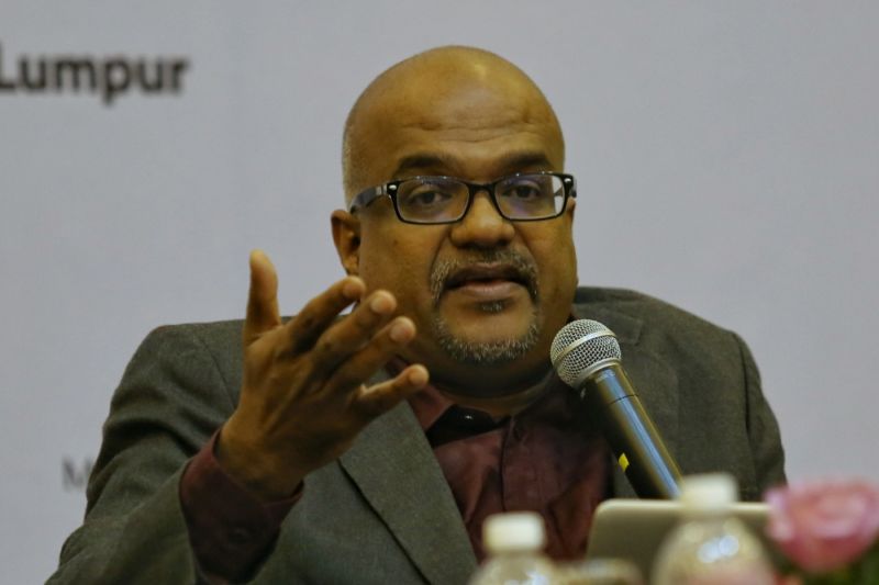 Suhakamu00e2u20acu2122s Jerald Joseph speaks at the women's forum titled u00e2u20acu02dcBe Bold for Changeu00e2u20acu2122 at the Sime Darby Convention Centre in Kuala Lumpur March 23, 2017. u00e2u20acu2022 Picture by Saw Siow Feng