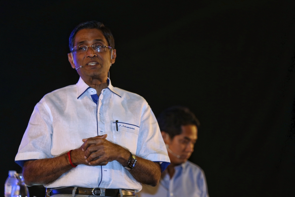 MIC president Datuk Seri Dr S. Subramaniam speaks at the 2050 National Transformation Dialogue session organised by MIC Youth, held at the Putra World Trade Centre in Kuala Lumpur April 19, 2017. u00e2u20acu2022 Picture by Saw Siow Feng