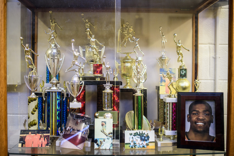 Trophies at the Seat Pleasant Activity Centre, where the NBA star Kevin Durant played as a youth, in Capitol Heights, Maryland, March 29, 2017. — Picture by Matt Roth/The New York Times