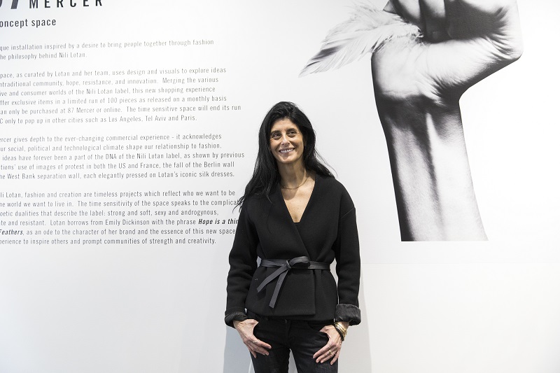 Designer Nili Lotan at her new temporary shop on Mercer Street in New York, April 17, 2017. u00e2u20acu201d Picture by Stefania Curto/The New York Times 