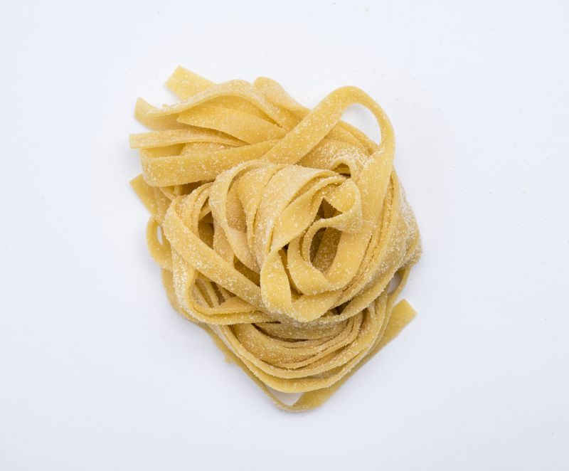 Fresh pasta before cooking, made from scratch.