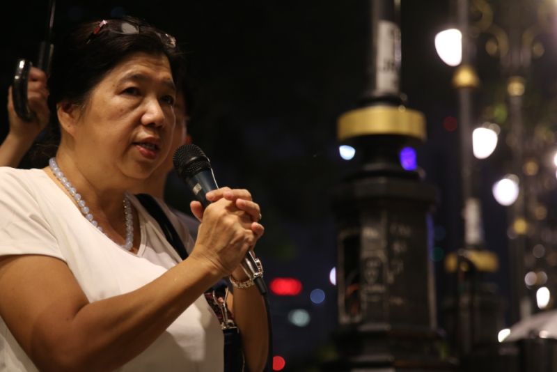 Susanna Liew Sow Yoke, wife of abducted Pastor Raymond Koh at the solidarity vigil by civil societies over four abduction victims over the last four months in Dataran Merdeka, Kuala Lumpur,  April 8, 2017. u00e2u20acu2022 Picture by Saw Siow Feng