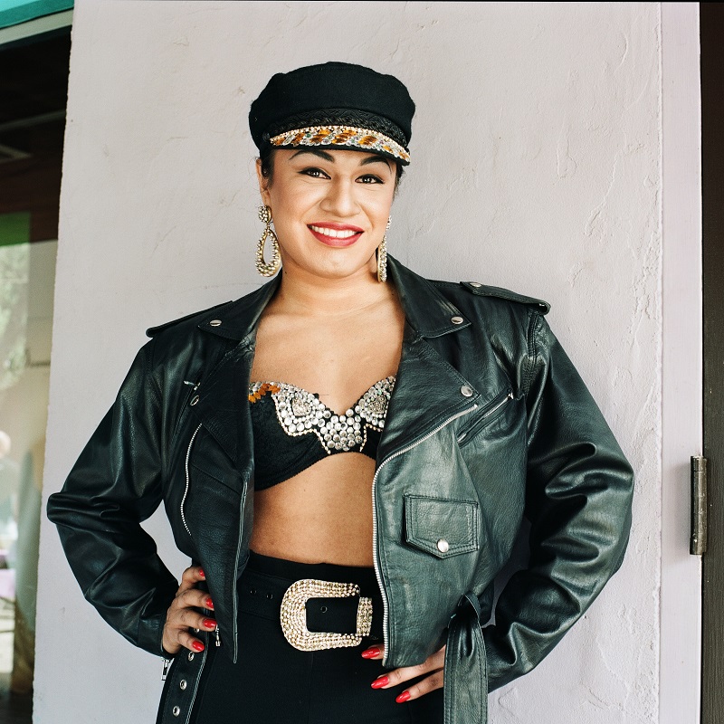 Ramon Palomo, a Selena impersonator from Lincoln, Nebraska, at the 4th annual Selena Fan Gathering at Plaza de la Raza in Lincoln Park in Los Angeles, April 8, 2017. — Picture by Emily Berl/The New York Times