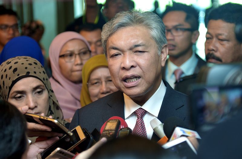 Deputy Prime Minister Datuk Seri Dr Ahmad Zahid Hamidi interviewed by reporters after the official opening of the International Conference on Human Ecology (HEIC 2017) in Putrajaya April 18, 2017. u00e2u20acu201d Reuters pic 