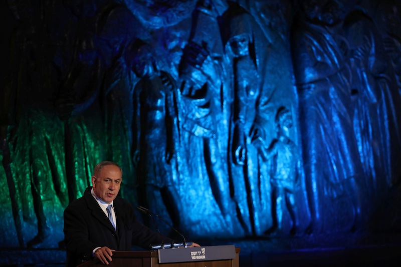 Israel's Prime Minister Benjamin Netanyahu speaks during the opening ceremony of Holocaust Memorial Day at Yad Vashem Holocaust Memorial in Jerusalem April 23, 2017. u00e2u20acu201d Reuters pic