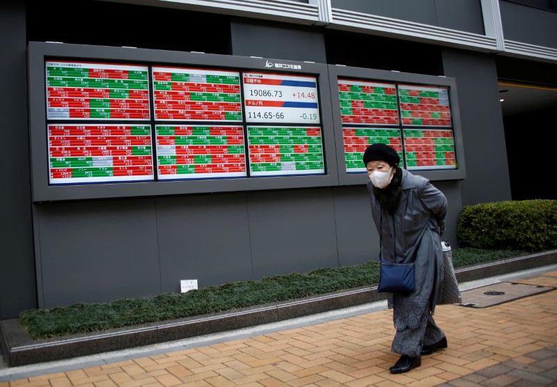 A woman walks past electronic boards showing stock prices outside a brokerage in Tokyo, Japan, January 20, 2017. u00e2u20acu201d Reuters pic