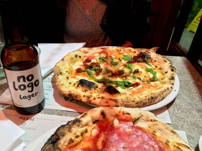 Pizzas and beer from Franca Manca — the god-daddy of all pizza goodness — in Brixton. — Handout via TODAY