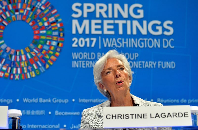 IMF Managing Director Christine Lagarde makes remarks during a press briefing to open the IMF and World Bank's 2017 Annual Spring Meetings in Washington April 20, 2017. u00e2u20acu201d Reuters pic 