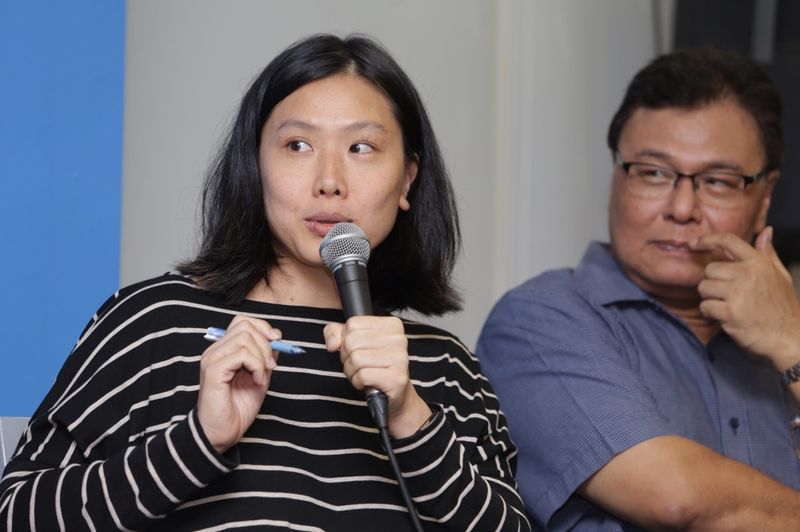 Independent filmmaker Tan Chui Mui speaking during the forum on the future of cinema and censorship in Malaysia.