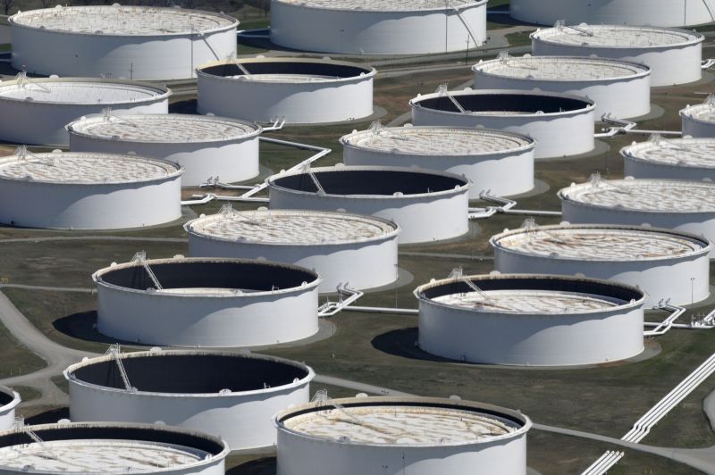 Crude oil storage tanks are seen from above at the Cushing oil hub in Oklahoma. u00e2u20acu2022 Reuters pic