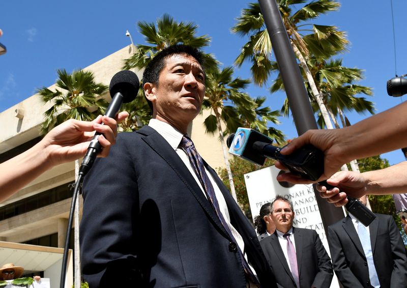 Hawaii Attorney General Douglas Chin talks to the media at the US District Court Ninth Circuit in Honolulu  March 29, 2017. u00e2u20acu201d Reuters pic