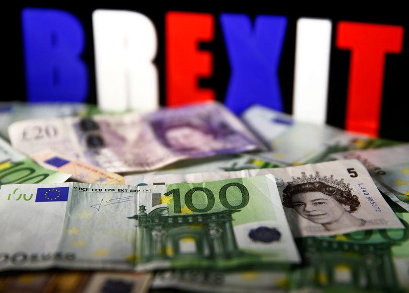 Euro and pound banknotes are seen in front of BREXIT letters in this picture illustration taken April 28, 2017. u00e2u20acu201d Reuters pic 