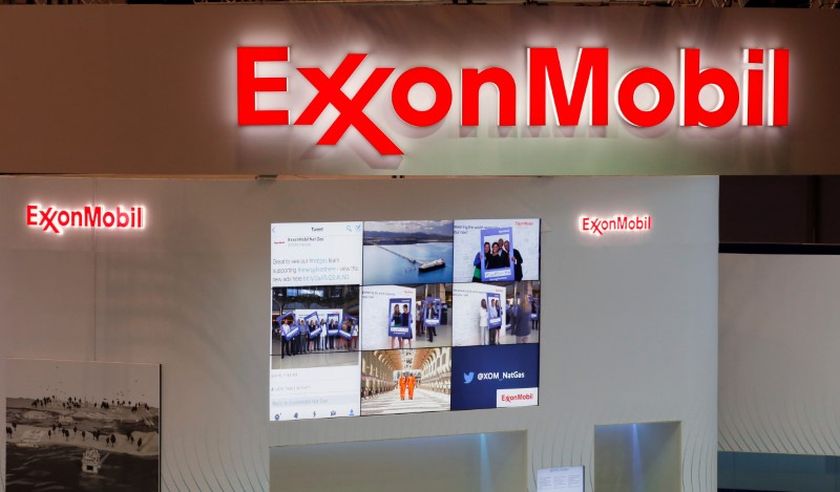 Logos of ExxonMobil are seen in its booth at Gastech, the worldu00e2u20acu2122s biggest expo for the gas industry, in Chiba, Japan April 5, 2017. u00e2u20acu201d Reuters pic