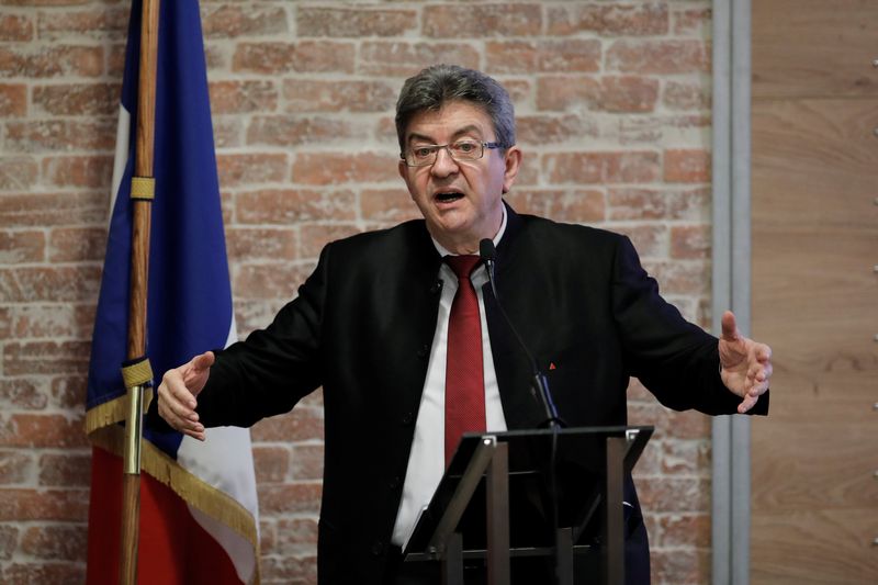 Jean-Luc Melenchon of the French far left speaks during a meeting on foreign and defence policy in Paris, March 31, 2017. u00e2u20acu201d Reuters pic 