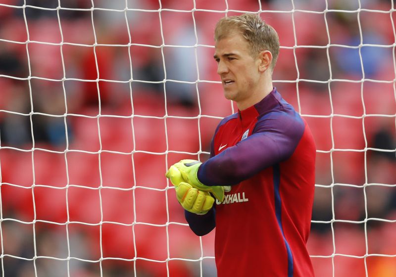 Englandu00e2u20acu2122s Joe Hart warming up before their 2018 World Cup Qualifying European Zone Group F match against Lithuania in Wembley Stadium, March 26, 2017. u00e2u20acu201d Reuters pic