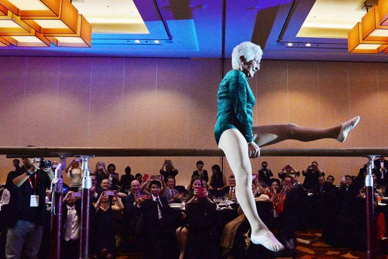 Johanna Quaas, German gymnast and Guiness World Recordu00e2u20acu2122s oldest gymnast, promotes active ageing. u00e2u20acu201d TODAY pic