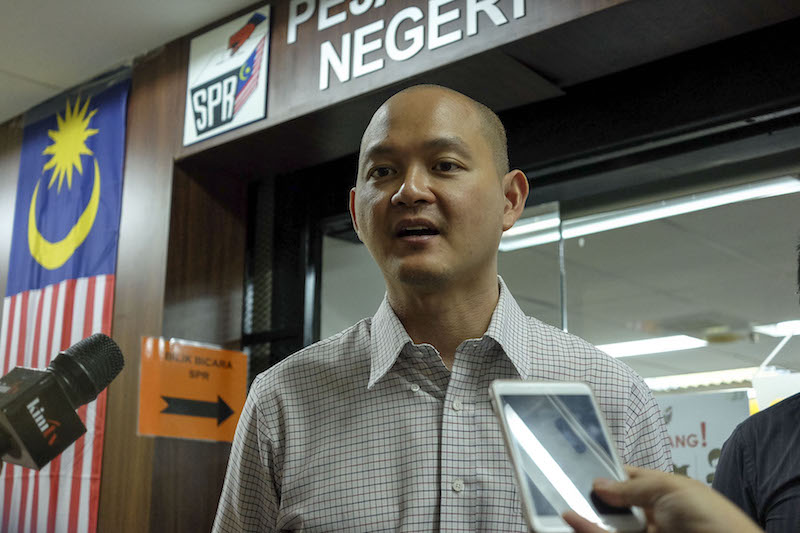 Serdang MP Ong Kian Ming is seen outside the Selangor branch of the Election Commission in Shah Alam April 17, 2017. u00e2u20acu201d Picture by Yusof Mat Isa