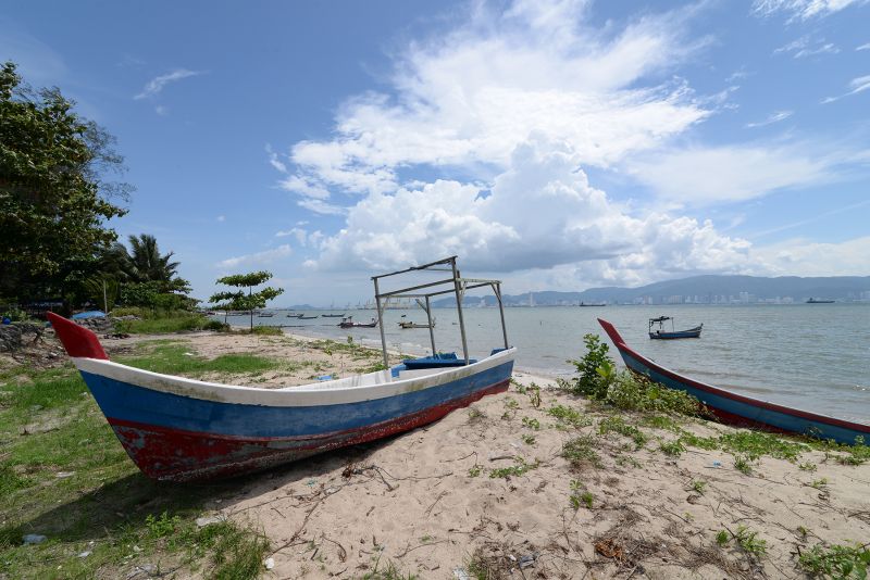 Fishing boats are seen moored along Pantai Bersih. — Picture by KE Ooi