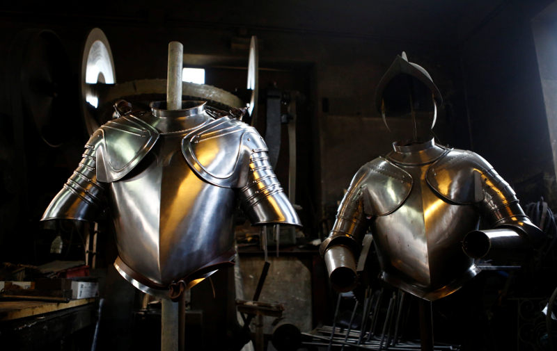 Suits of armour for the Vatican's Swiss Guards are pictured at a workshop in Molln March 29, 2017. u00e2u20acu201d Reuters pic