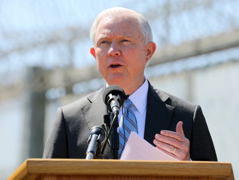 Attorney General Jeff Sessions speaks to the media during a visit to the US Mexico border fence in San Diego April 21, 2017. u00e2u20acu201d Reuters pic