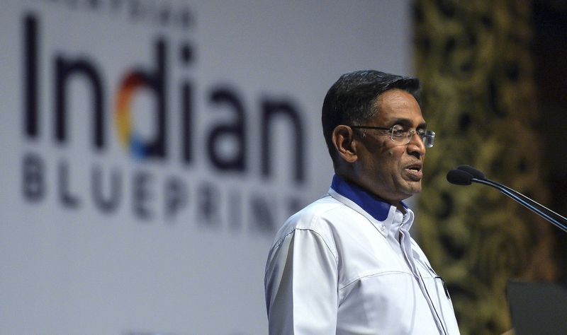 MIC president and Minister of Health Datuk Seri Dr S. Subramaniam speaking at the launch of the Action Plan for the Malaysian Indian Community at the Putra World Trade Center (PWTC), April 23, 2017. u00e2u20acu201d Bernama pic