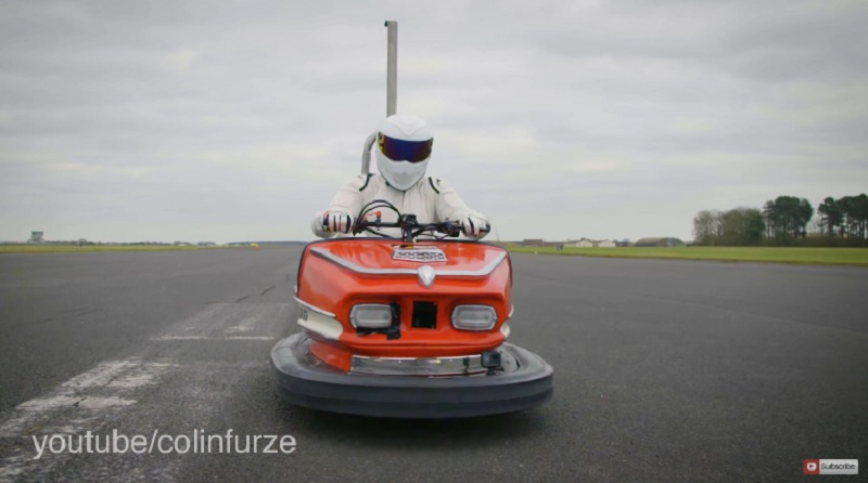 Top Gearu00e2u20acu2122s The Stig drives the bumper car into the Guinness Book of Records. u00e2u20acu201d Picture via YouTube/colinfurze