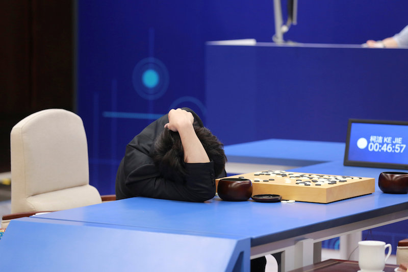 Chinese Go player Ke Jie reacts during his second match against Googleu00e2u20acu2122s artificial intelligence program AlphaGo at the Future of Go Summit in Wuzhen, Zhejiang province, May 25, 2017. u00e2u20acu201d Reuters pic