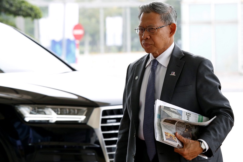Trade Minister Datuk Sri Mustapa Mohamed walks to the meeting room during the u00e2u20acu02dcApec Ministers Responsible For Tradeu00e2u20acu2122 meeting in Hanoi May 21, 2017. u00e2u20acu201d Reuters pic 