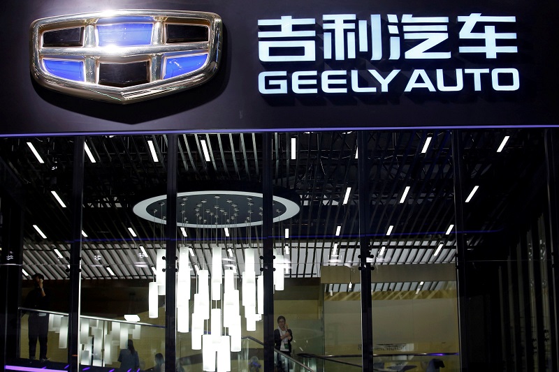The Geely Automobile Holdings logo is pictured at the Auto China 2016 auto show in Beijing, China April 25, 2016. u00e2u20acu201d Reuters pic