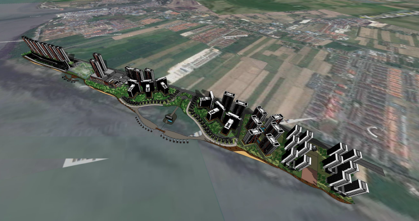 The Aman Laut project in Alor Setar involves high-end bungalows, condominiums, malls and luxury eateries, which is expected to radically change the skyline at the cityu00e2u20acu2122s seafront. u00e2u20acu201d Concept art via livelife.my/Property Builder (Kuala Kedah) Sdn Bhd 