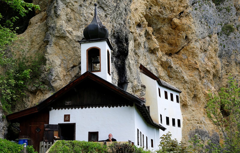 Hermit Stan Vanuytrecht of Belgium smokes a pipe outside his hermitage in Saalfelden, Austria, May 22, 2017. — Reuters pic