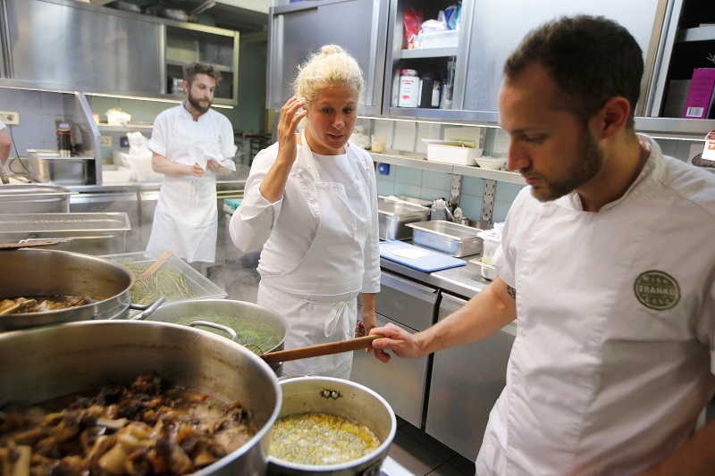 Ana Ros, a chef at restaurant Hisa Franko speaks with staff in the kitchen in Kobarid, Slovenia, May 12, 2017. u00e2u20acu201d Reuters pic