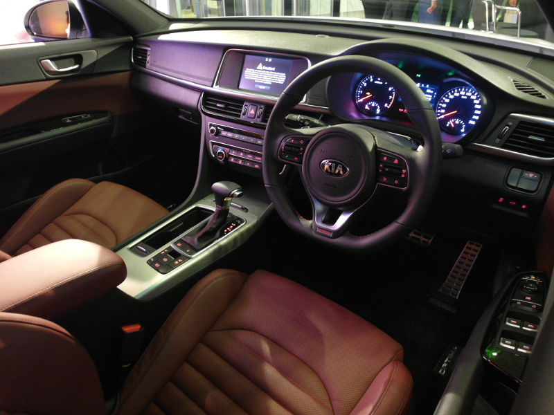 The Kia Optima has a well-appointed interior.