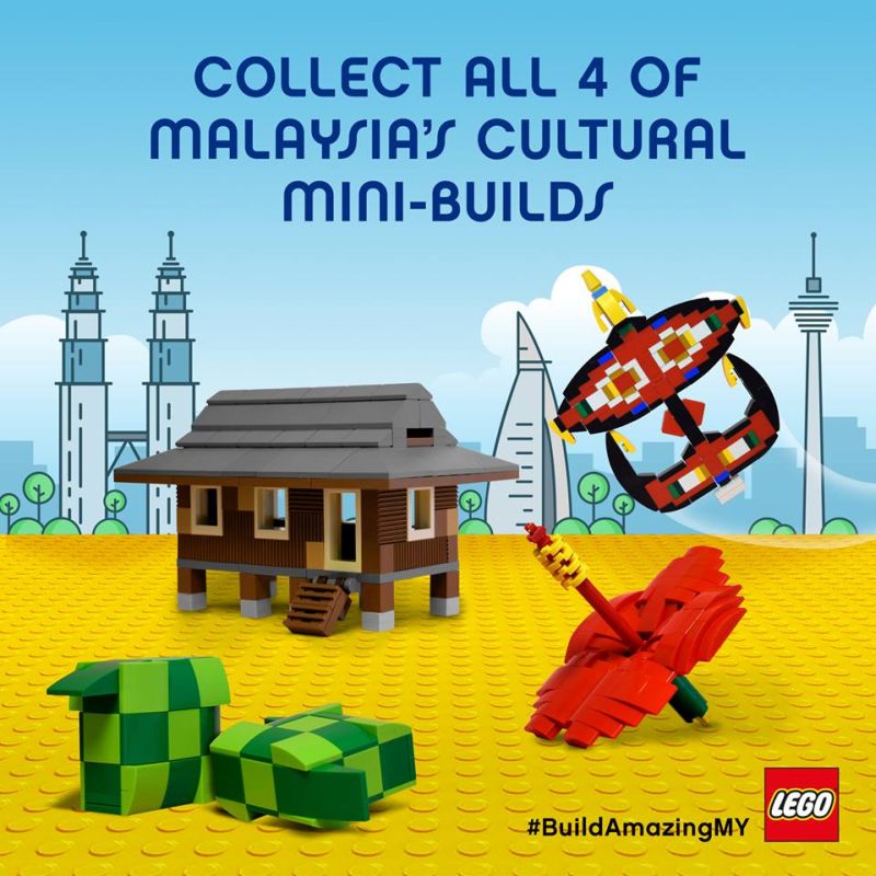 Lego Malaysia produce mini builds featuring the ‘wau’ and ‘ketupat’. — Picture via Facebook/Lego Malaysia
