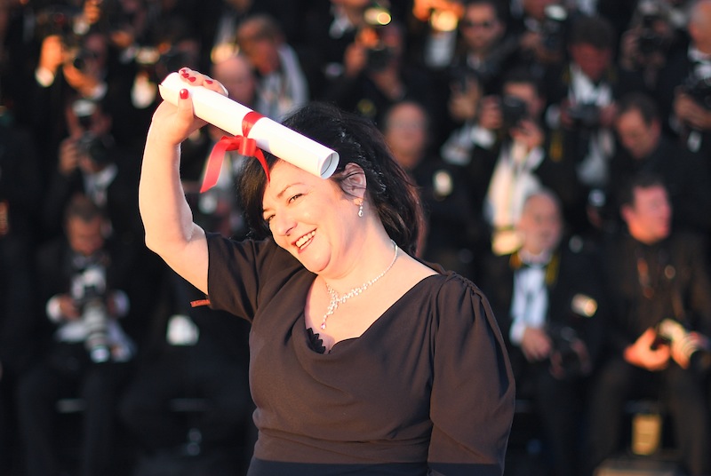 British director Lynne Ramsay poses on May 28, 2017 during a photocall after she co-won the Best Screenplay prize for the film 'You Were Never Really Here',  May 28, 2017. u00e2u20acu201d AFP pic
