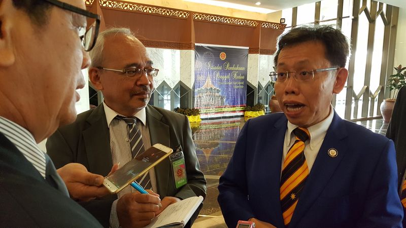 SUPP president Datuk Dr Sim Kui Hian, speaking to reporters, says Pujut is a traditional seat of his party, May 19, 2017. u00e2u20acu201d Picture by Sulok Tawie