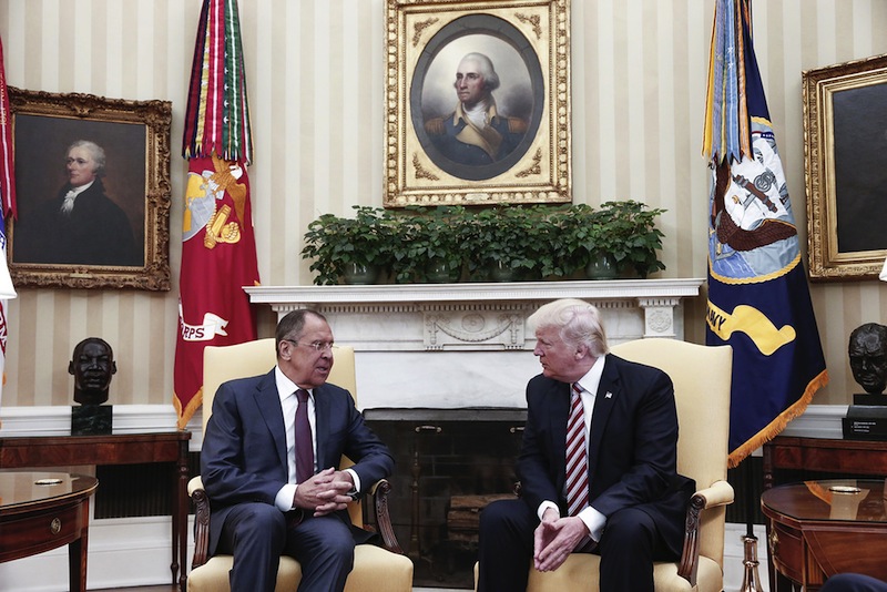 A handout photo made available by the Russian Foreign Ministry on May 10, 2017 shows US President Donald Trump (right) speaking with Russian Foreign Minister Sergei Lavrov during a meeting at the White House in Washington, DC. u00e2u20acu201d AFP pic