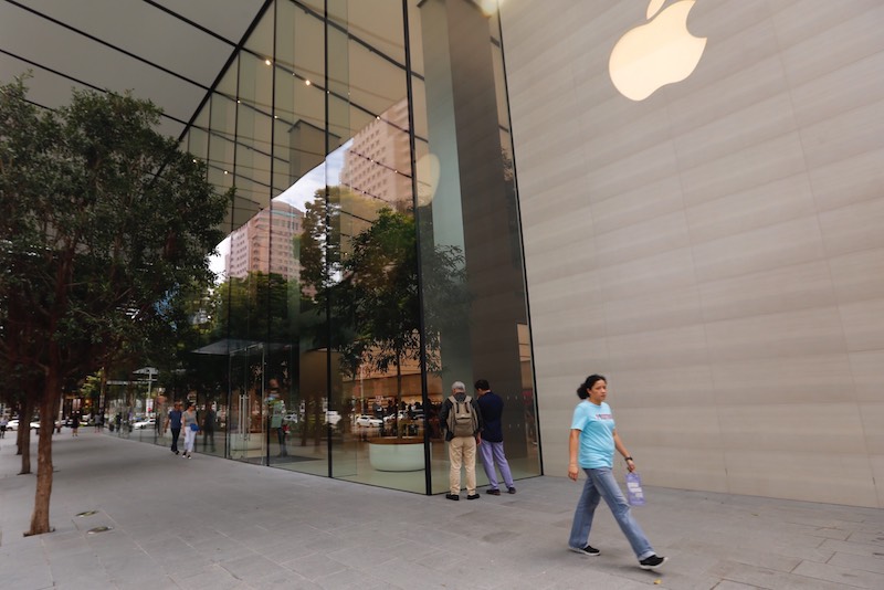 A woman walks past the Apple Orchard Road Store in Singapore May 15, 2017. u00e2u20acu201d TODAY pic