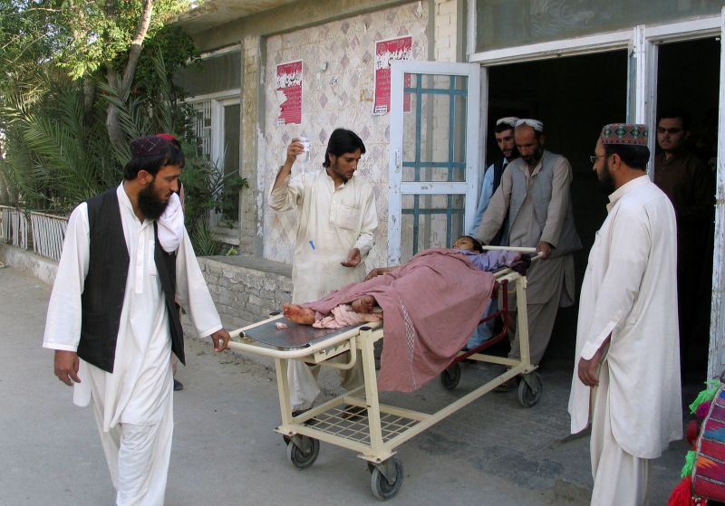 Relatives move a boy who was injured during border clashes between Pakistan and Afghanistan forces on the border area, at a hospital in Chaman, Pakistan, May 5, 2017. u00e2u20acu201d Reuters pic