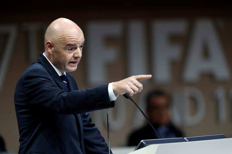 FIFA President Gianni Infantino speaks at the 67th FIFA Congress in Manama, Bahrain May 11, 2017. u00e2u20acu201d Reuters pic