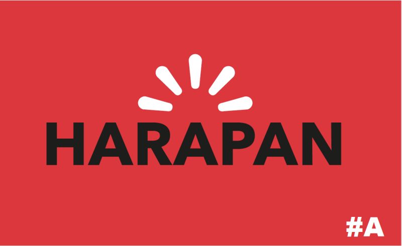 The first logo features the words ‘Harapan’ in black followed by a red backdrop, with what seems to be a symbol of the sun on top of the words Harapan. ― Picture via Facebook/Rafizi Ramli